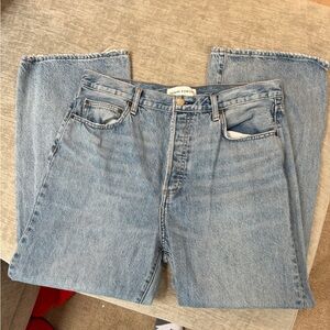 Aritzia denim forum the Farrah high-rise wide leg 28 long size 32